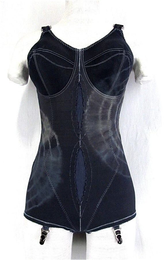 Vintage Girdle Bodysuit 38C All In One Bra Panty Garter Girdle