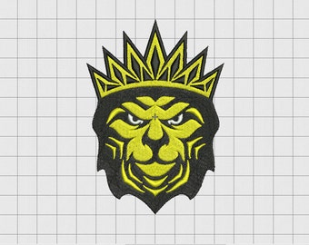 Lion with Crown Embroidery Design in 3x3 4x4 and 5x5 Sizes