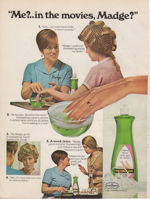 Vintage Palmolive Dishwashing Liquid Magazine Ad 1958 1st