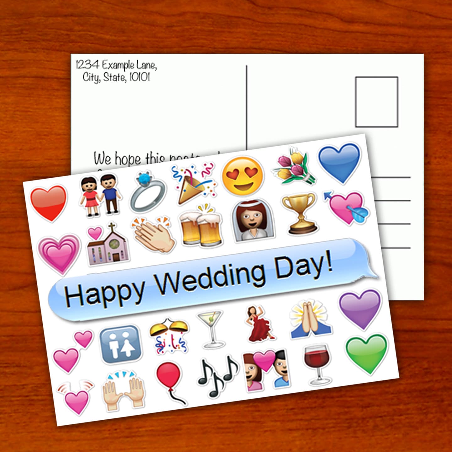 Wedding Emoji Postcard 2 by ohlookitsartsy on Etsy