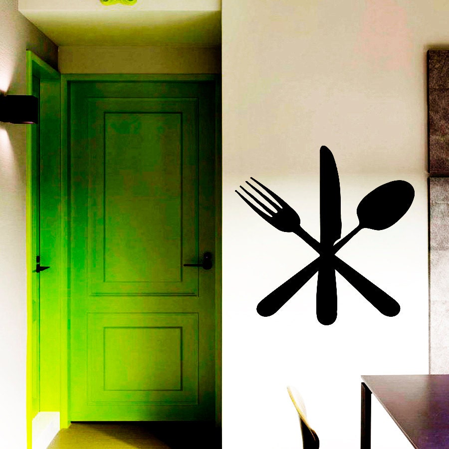 Wall Decals Cutlery Knife Fork and Spoon Decal Vinyl Sticker