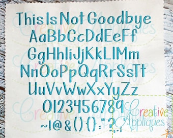 This Is Not Goodbye Embroidery Font 3 Sizes Alphabet Digital Machine Embroidery, monogram font, embroidery alphabet, monogram alphabet