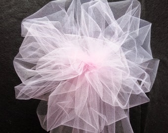 Wedding Bows Any Color Satin And Tulle Bows With Streamers And