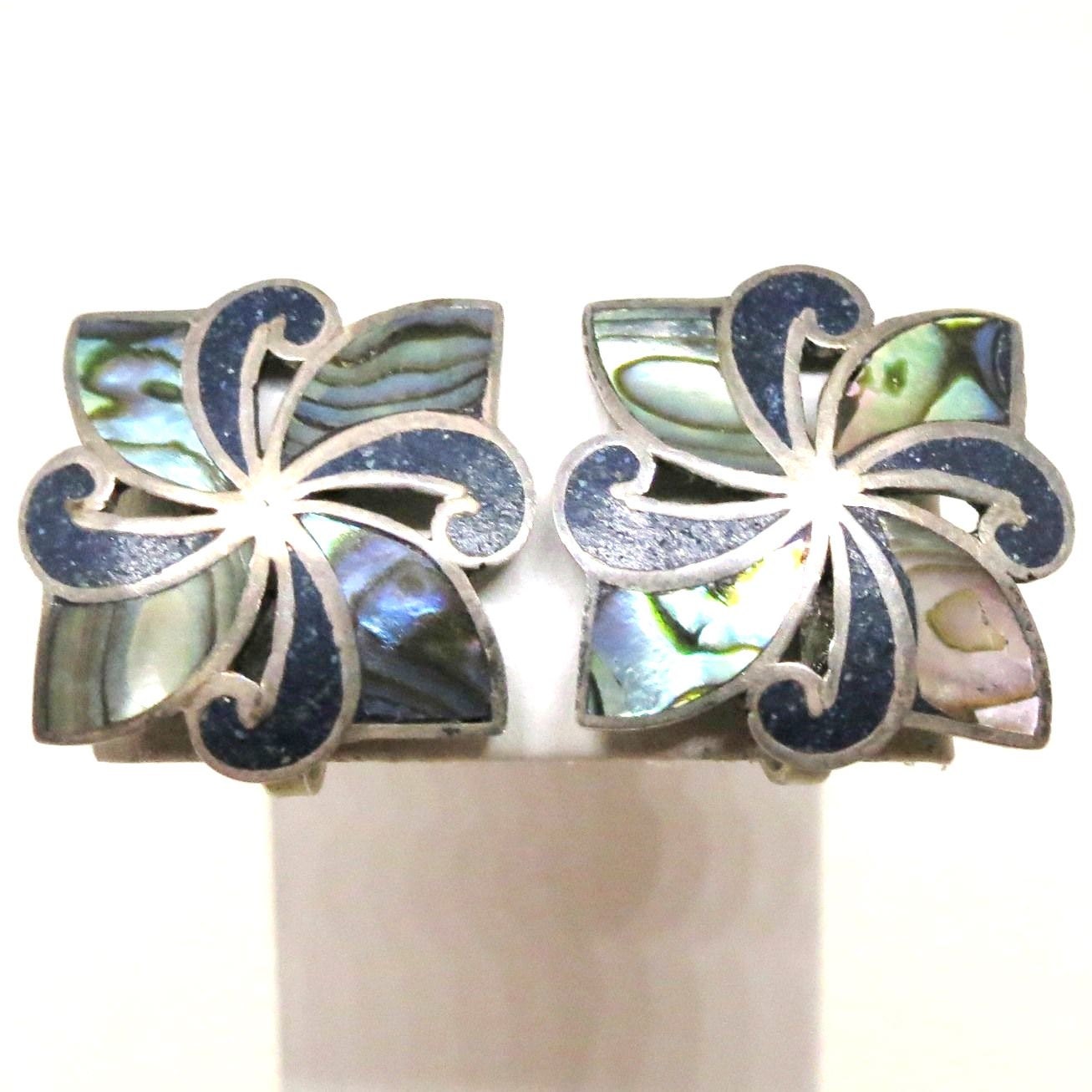 vintage abalone earrings