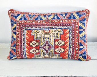 Free Shipping - Oriental Rug Pillow No.006e - Repurposed Vintage Rug / Carpet
