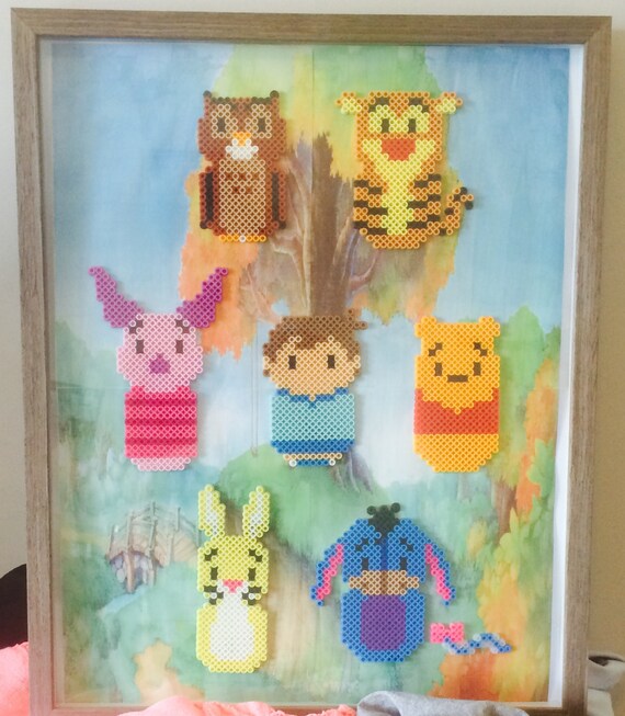 Items similar to Winnie the Pooh and friends Perler Bead Art on Etsy