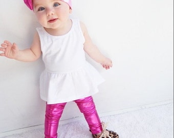 Hot Pink Metallic Leggings (Leggings Only)