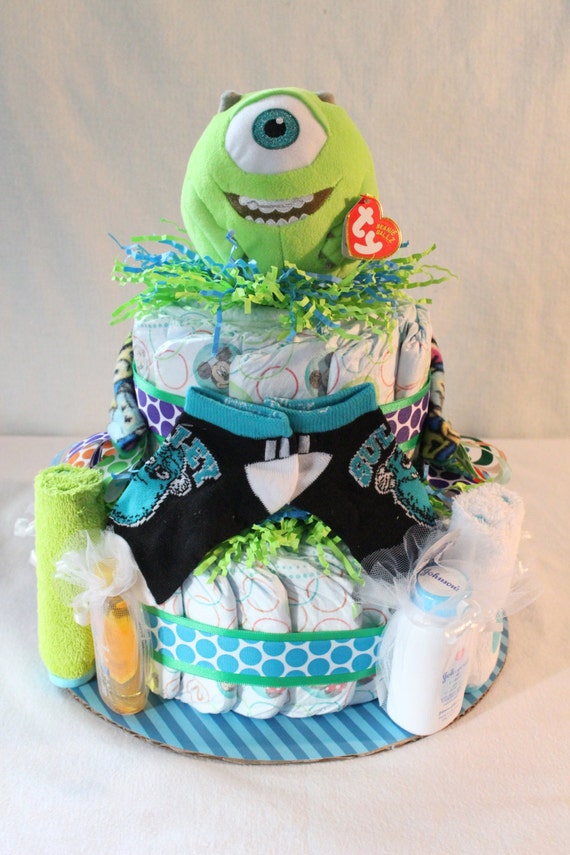 Monsters Inc Themed Diaper Cake