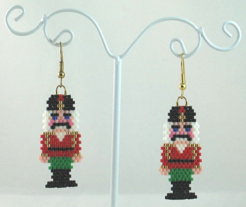 Traditional Nutcracker Beaded Earrings Christmas Jewelry