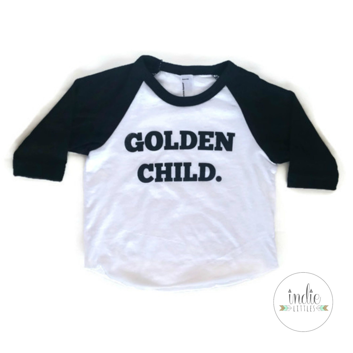 Golden Child Raglan Graphic Tee Shirt / Baby Kids by indielittles