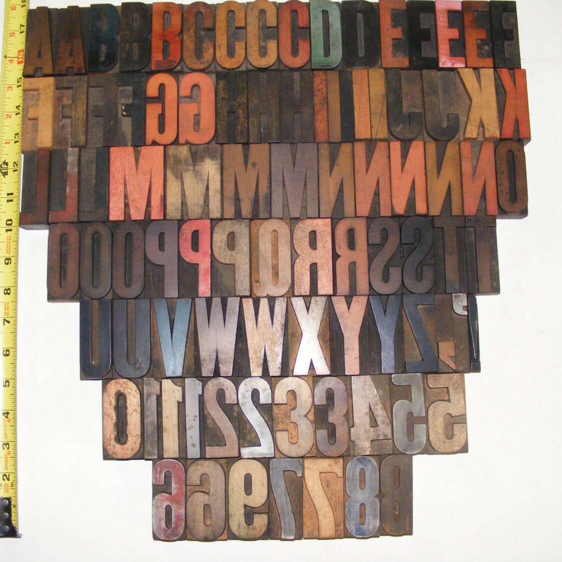 vintage printers block letters