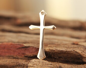 Crucifix / cross pendant - gold plated charm