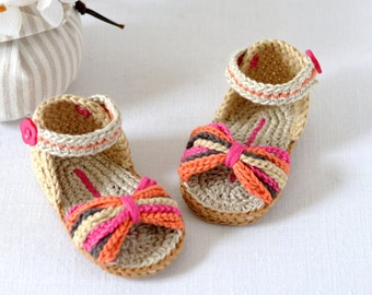 CROCHET PATTERN Baby Sandals Buttercup Espadrille Baby Sandal