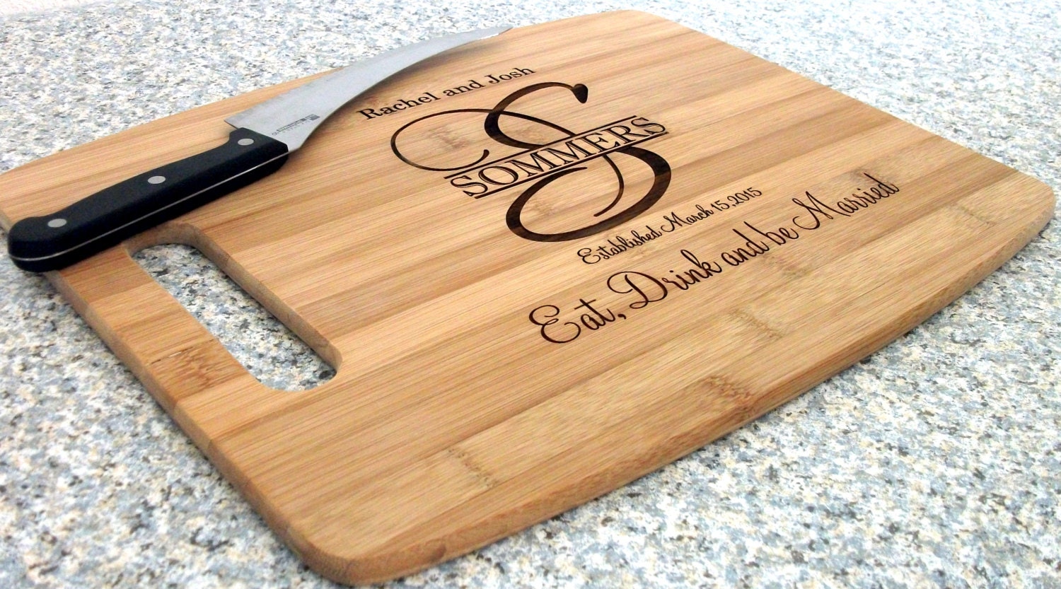 Chopping Block Personalized Cutting Board Monogrammed Wedding