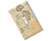 Brown Orange Green Woodland Flower Light Switch Plate Cover Toggle Kitchen Dining Decor Rustic Farm Chic Houseware Beach Nursery Baby Boho