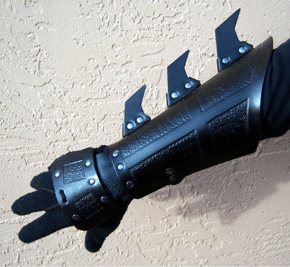 Items similar to Ninja leather armor, bracer gauntlets, one pair, Asian ...