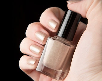 Of Thy Sins nail lacquer - Shimmering champagne gold nude holographic nail polish - The Columbia Collection - .45oz/13.2mL