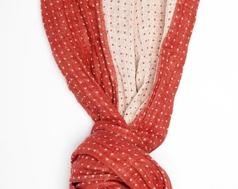 Red Linen Scarf - Organic Scarf - Woman Scarf - Linen Shawl