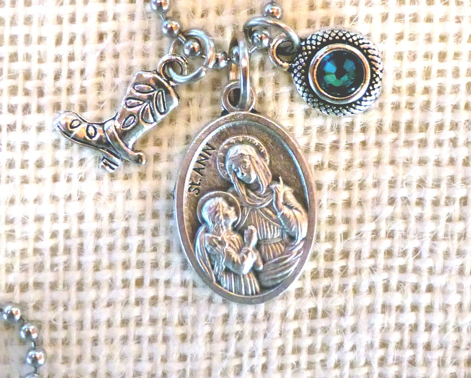Patron Saint of Equestrians Saint Ann Holy Medal Necklace.