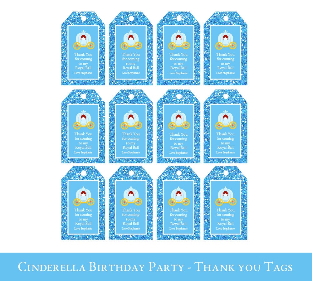 Cinderella Favor Tags Thank You Tags Cinderella Loot Bag
