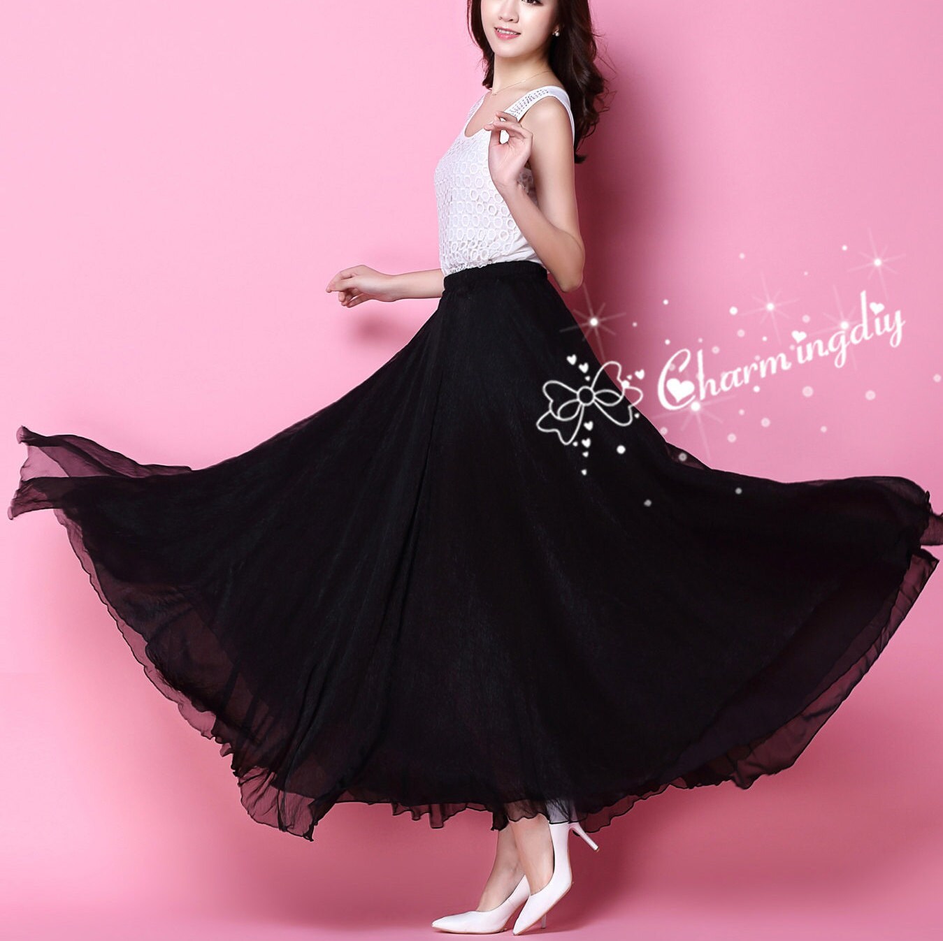 black bridesmaid skirt