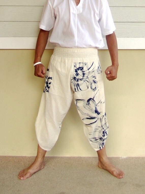 Japanese Style Samurai Pants Baggy Pants Ninja by LannaWardrobe