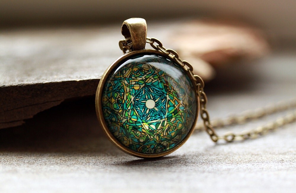 Spiritual amulet Religious jewelry Sacred geometry necklace