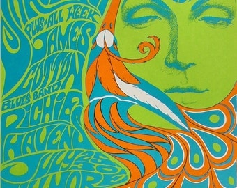 The Doors Yardbirds 1967 concert poster Fillmore SF 5th