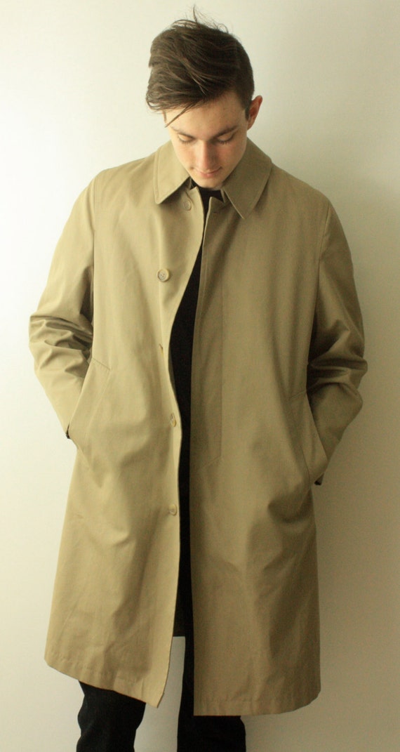 View All Men S Outerwear London Fog Vintage Men S Burberry Clic Khaki Double Ted Trench Coat With Wool Nova Check Lining Size 44 Large L