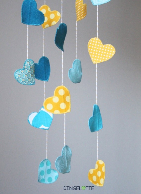Heart mobile child mobile baby nursery decoration heart