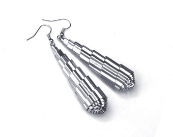Paper Jewelry / Paper Earrings / Dangle Earrings / Drop Earrings / Bold Earrings / Silver Earrings / Lightweight / Babelfish / Gift Ideas
