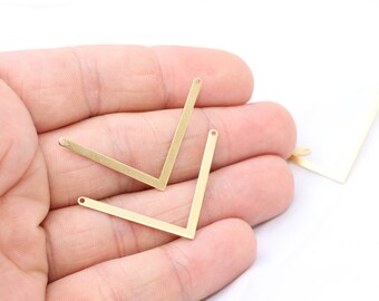 20 Pcs Raw Brass Chevron Pendant (4x40mm) Stamping Blank - Chevron Blank - zigzag pendant , AC , KV , AE50