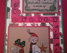 Popular items for cat christmas cards on Etsy