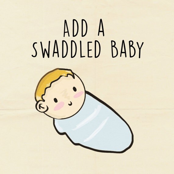 Add Swaddled Baby to Custom Drawing by discoveringyou on Etsy