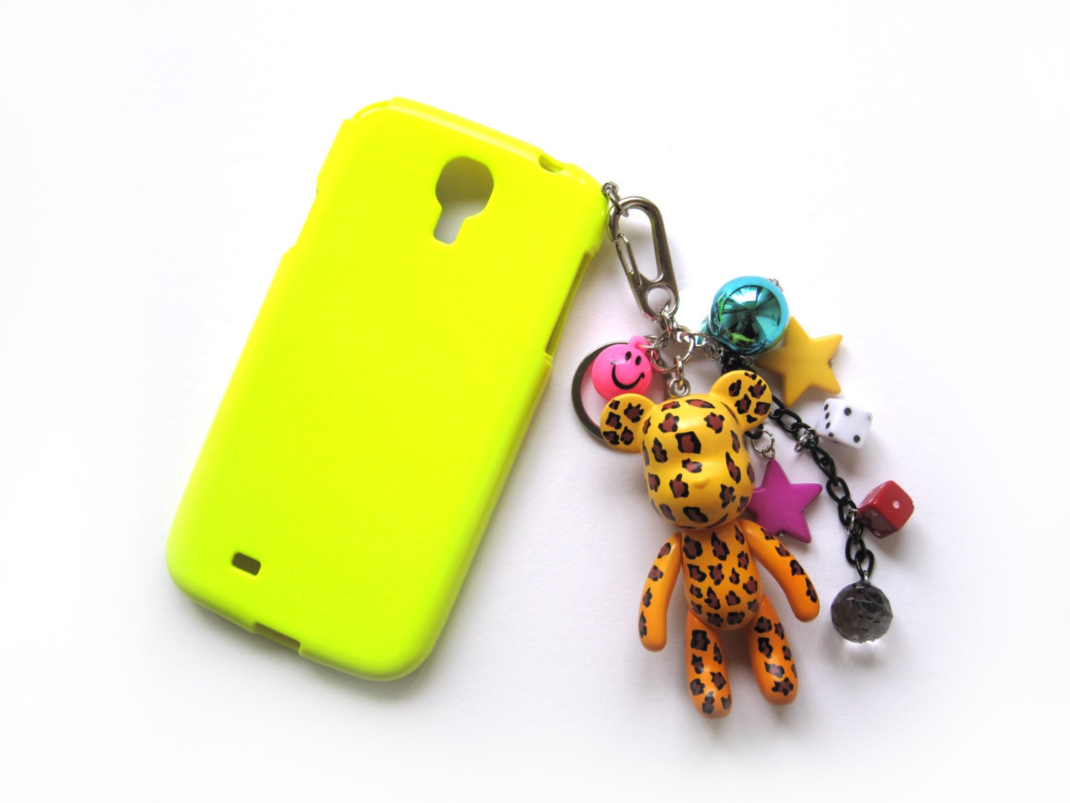 Samsung Galaxy S4 Case with Teddy Bear Cell Phone Charm