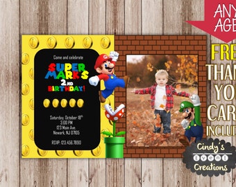 Super Mario Birthday Invitation - Printable Super Mario Invitation
