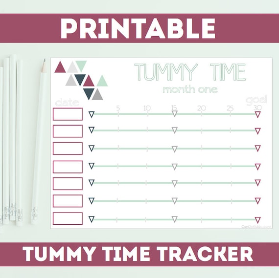 Items Similar To Tummy Time Printable Log For New Baby Baby Shower Gift Home Organization