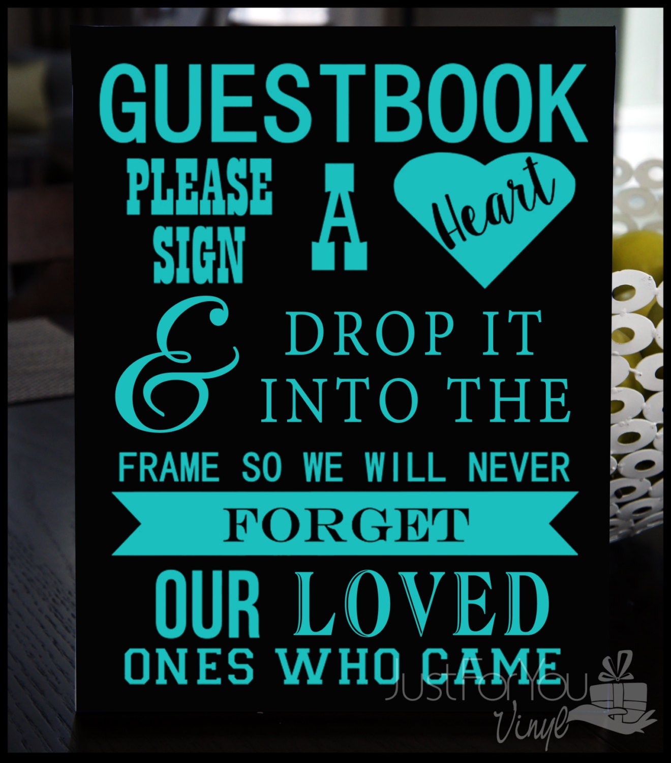 Wedding Guest Book Drop Box Sign Customized With YOUR Wedding