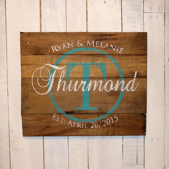 Custom Wood Name Sign, Pallet Last Name Wood Sign, Rustic Family