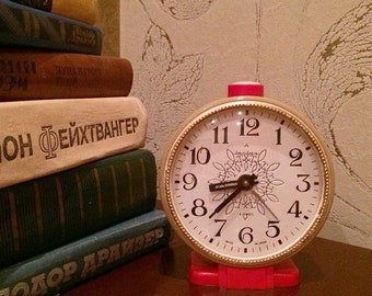 Working Vintage Clock "Jantar" 4.3"- Soviet clock - mechanical alarm clock - Vintage Alarm Clock