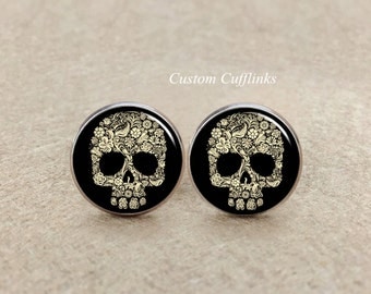 Skull Cufflinks Men's Cufflinks Pirate Cufflinks skull cufflinks antique or silver Gothic Victorian Steampunk Cufflinks,Skull Jewelry gift