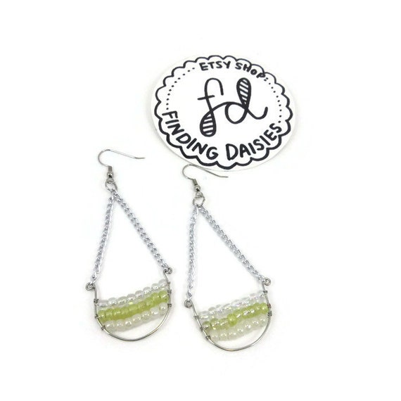 Items similar to Yellow Chandelier Earrings, Wire Wrapped Earrings