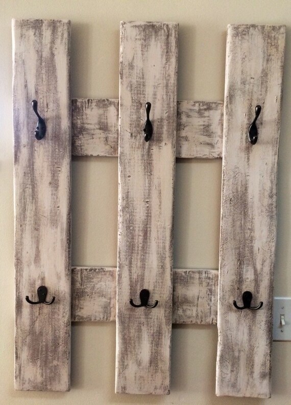 Entryway Coat Hanger Reclaimed Wood Coat Hanger by CraftsByCastle