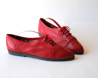 Items similar to Shoes / Oxford / Pale / Pink / Flats / Lace up / Size ...