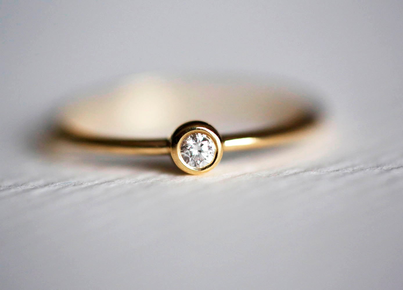 Simple engagement ring and band