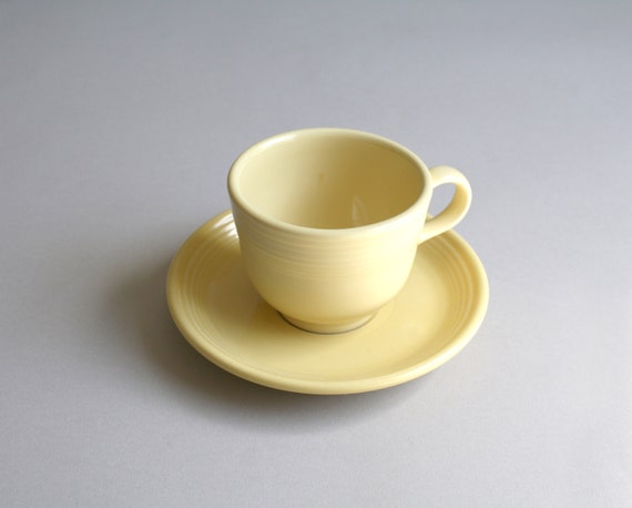 Fiesta  vintage Homer Fiesta  Cup Vintage Laughlin Yellow saucer cup Saucer, and  fiestaware Ware and