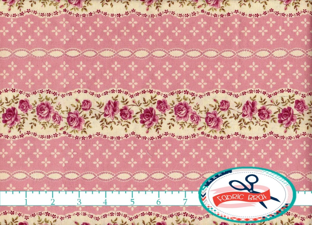 Shabby Chic Fabric By The Yard Fat Quarter Pink Fabric Striped