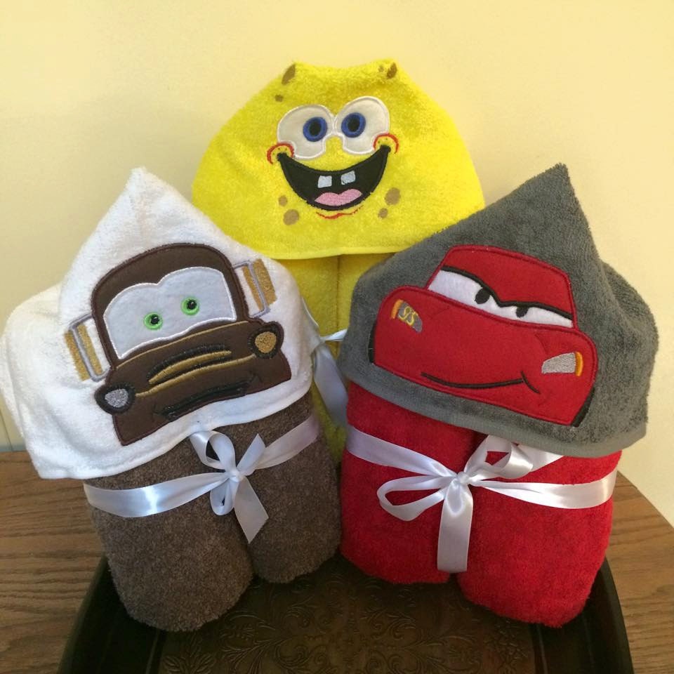 Personalized Character Hooded Towel MANY Characters to