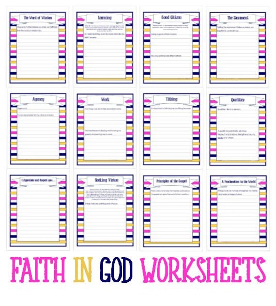 Faith In God 12 Worksheets Instant Download by SnapshotPlace