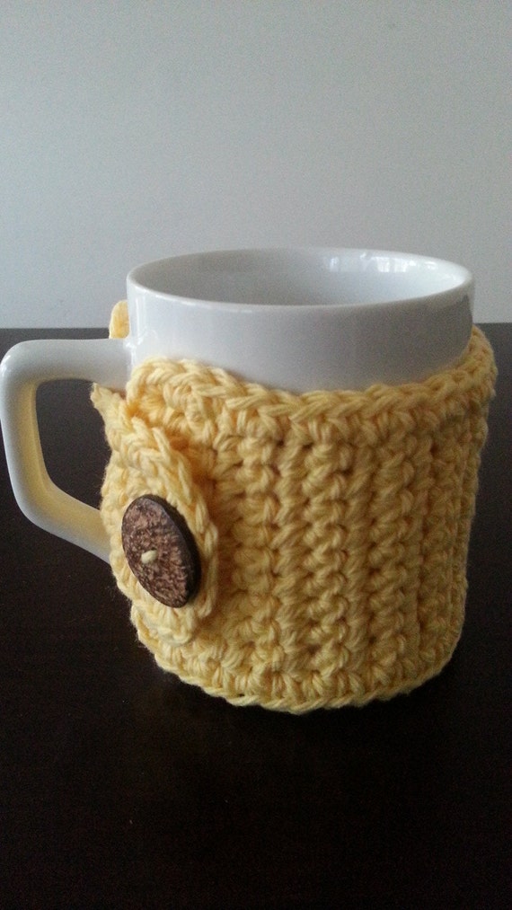 Yellow Coffee Mug Cozy by NandysNook on Etsy